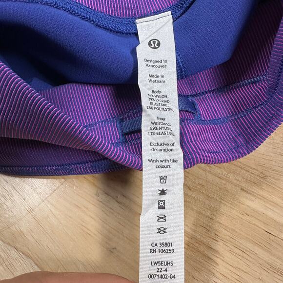 Lululemon Base Pace High-Rise Tight 25" Two-Tone Ribbed Sonic Pink Sz 2 NWT - Picture 6 of 11